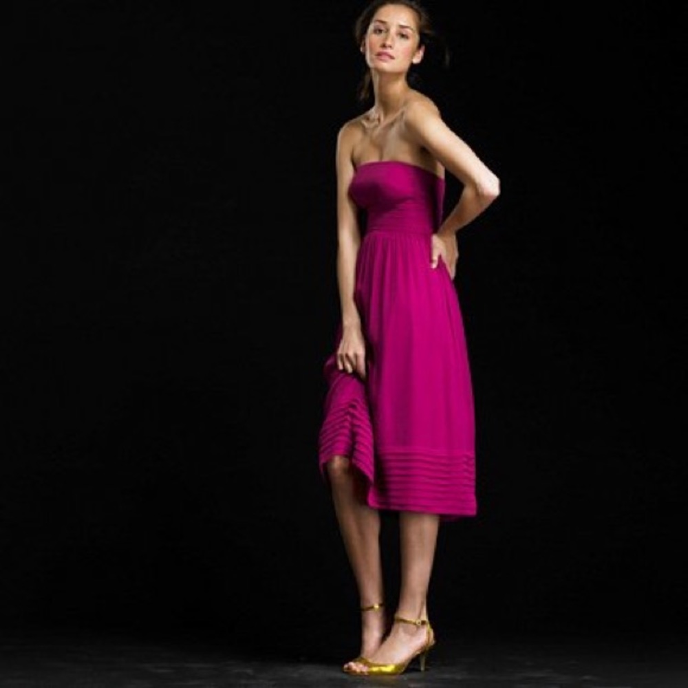 J. Crew Silk Chiffon Dress Plum Color